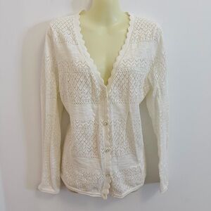 Frye Creamy White Knit Cardigan Sweater